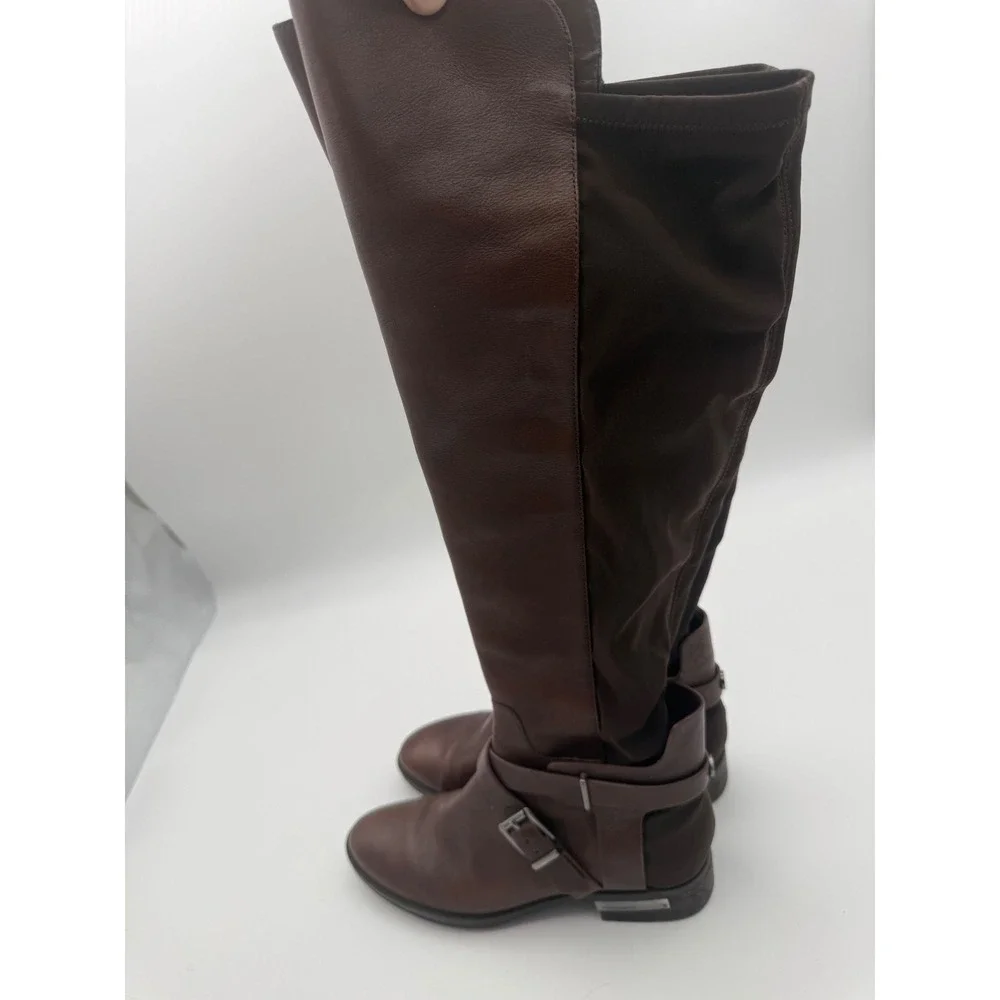 Vince Camuto Paton Brown Leather Over The Knee Riding Boots Womens 6M/36